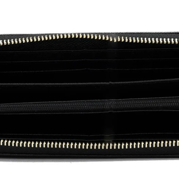 Black Leather Crocodile Embossed Wallet - Picture 3 of 4